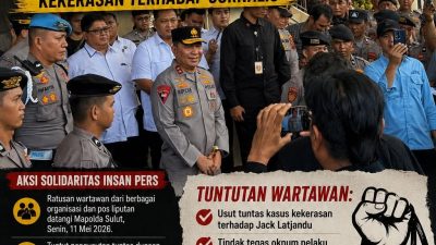 PERS BUKAN MUSUH: Ratusan Wartawan Kepung Polda Sulut, Desak Usut Tuntas Dugaan Kekerasan